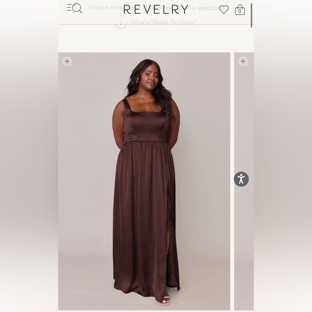 Revelry Satin Mahogany 722 Bridesmaid Dress